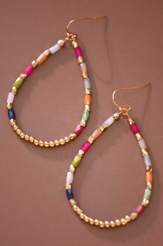 Multicolor Beaded hoop Earrings