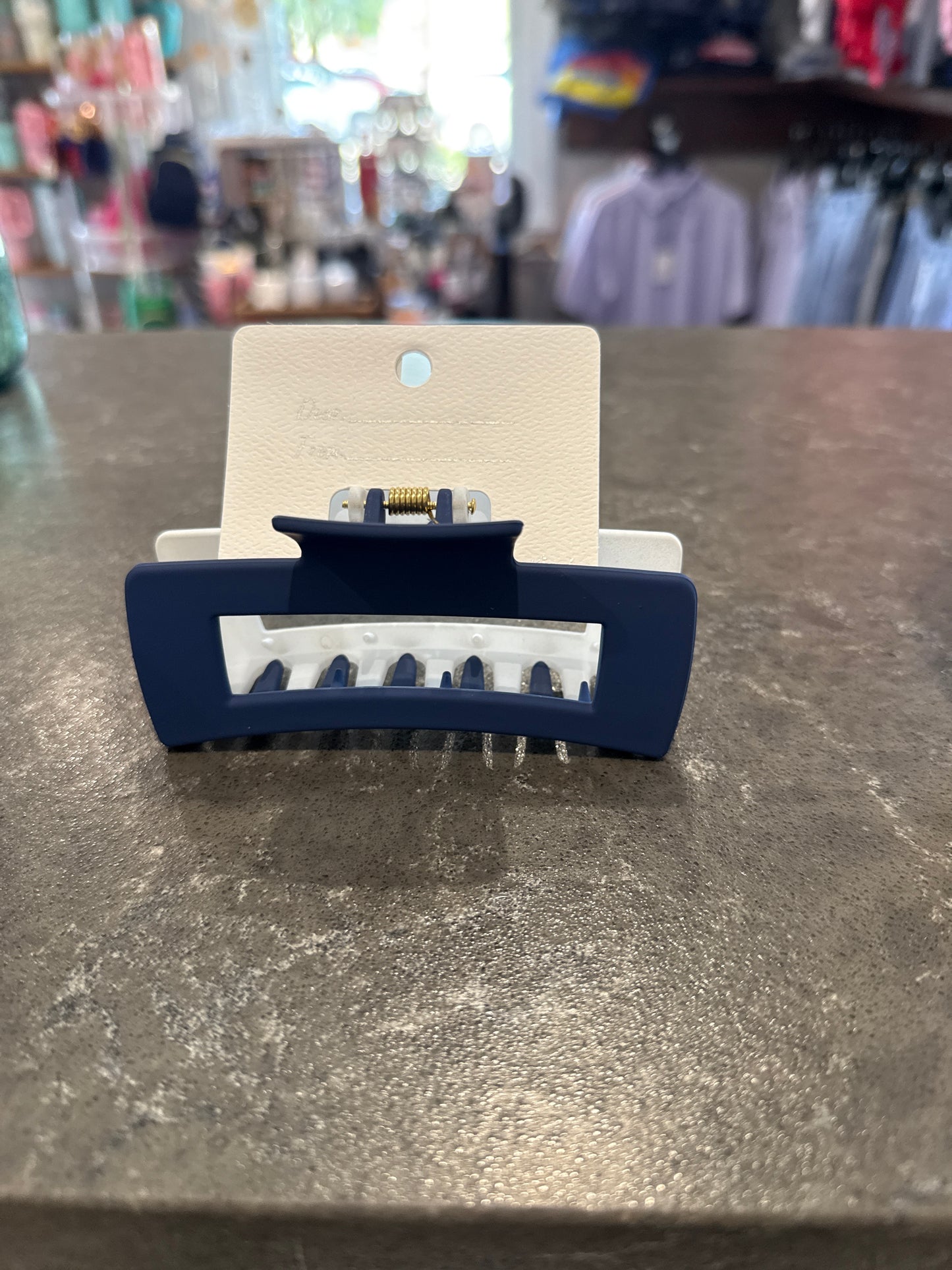 Blue and White Hair Claw Clip