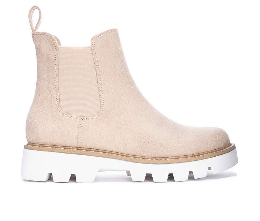 Women's Chinese Laundry Piper Chelsea Boots in Cream-How Cute is That? Boutique