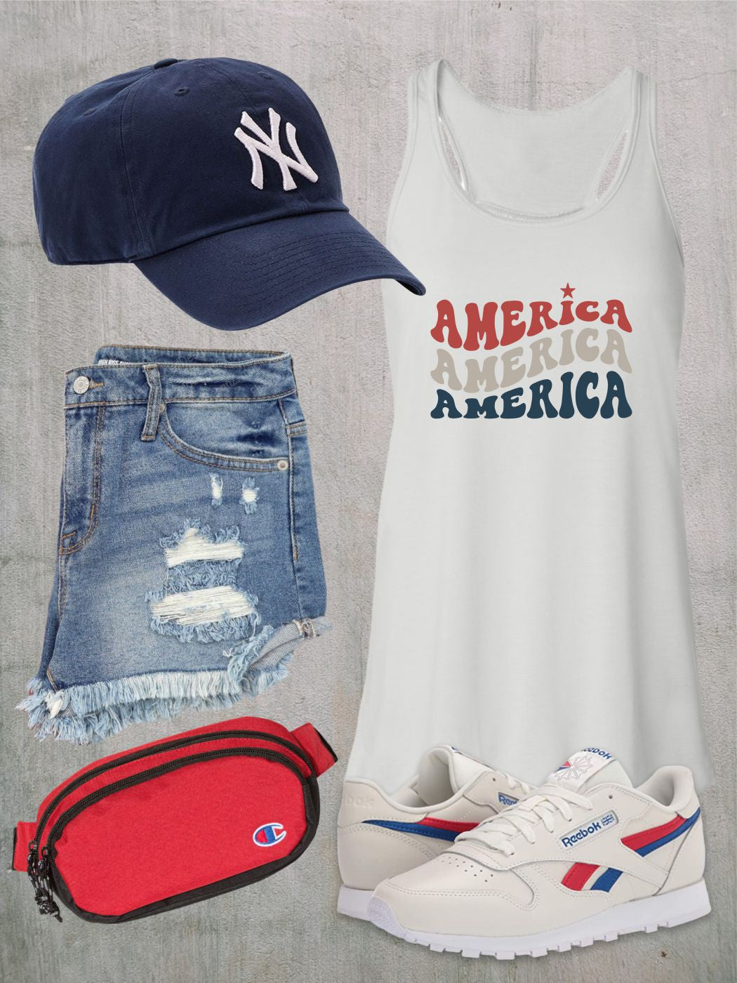 Groovy America Patriotic Flowy Tank