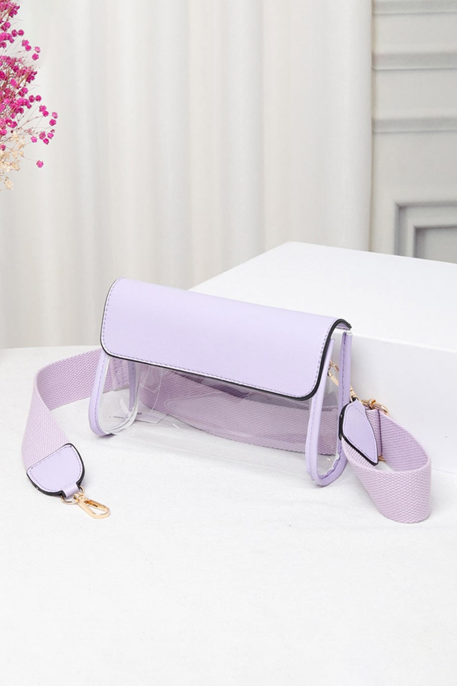 Solid Transparent Crossbody Bag