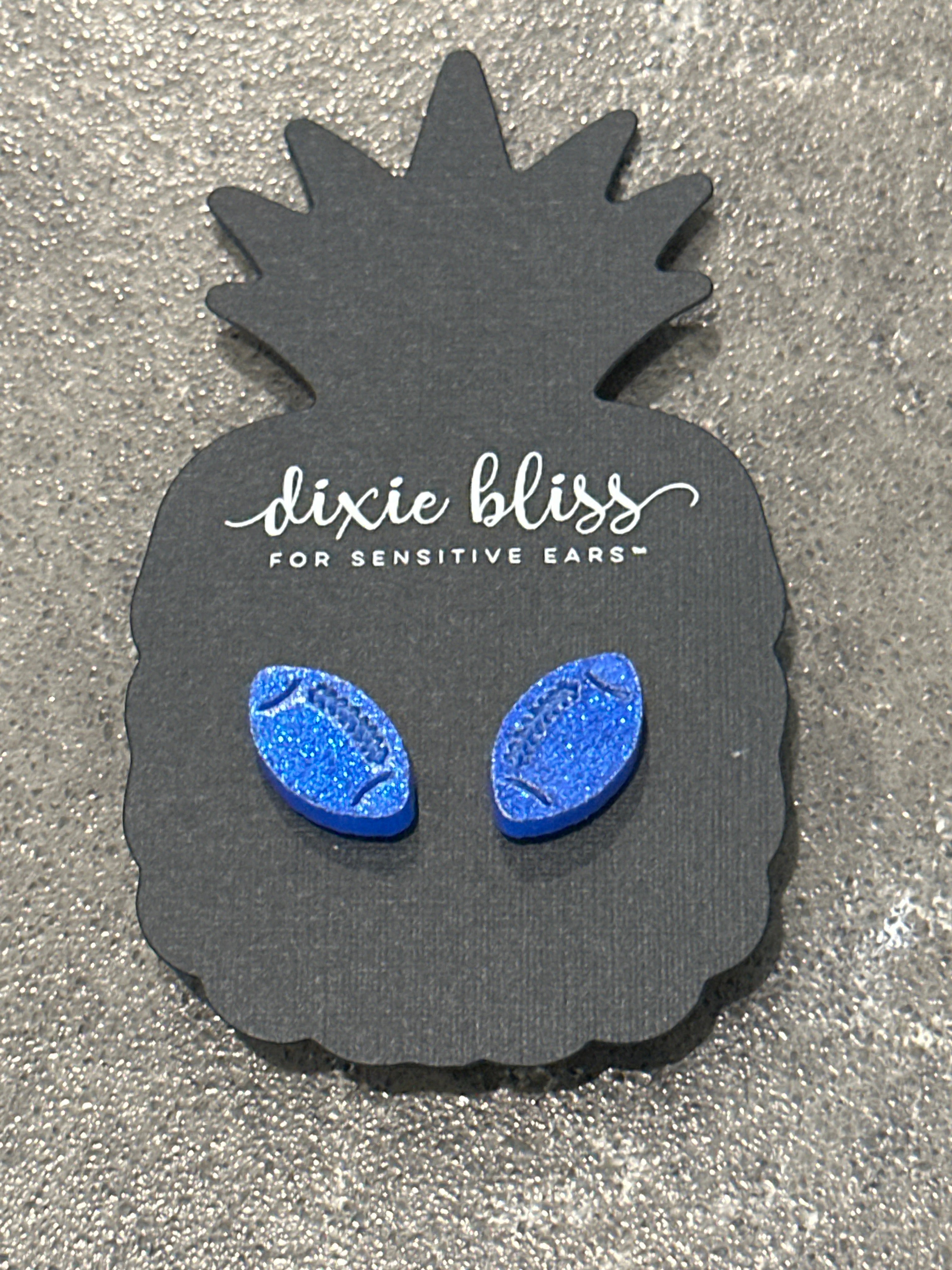 Blue Football Earrings-How Cute is That? Boutique