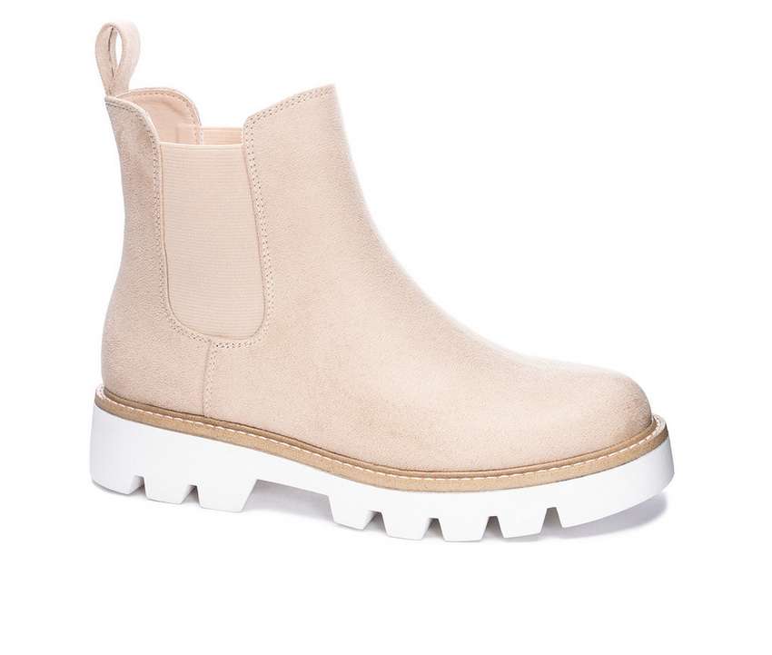 Women's Chinese Laundry Piper Chelsea Boots in Cream-How Cute is That? Boutique