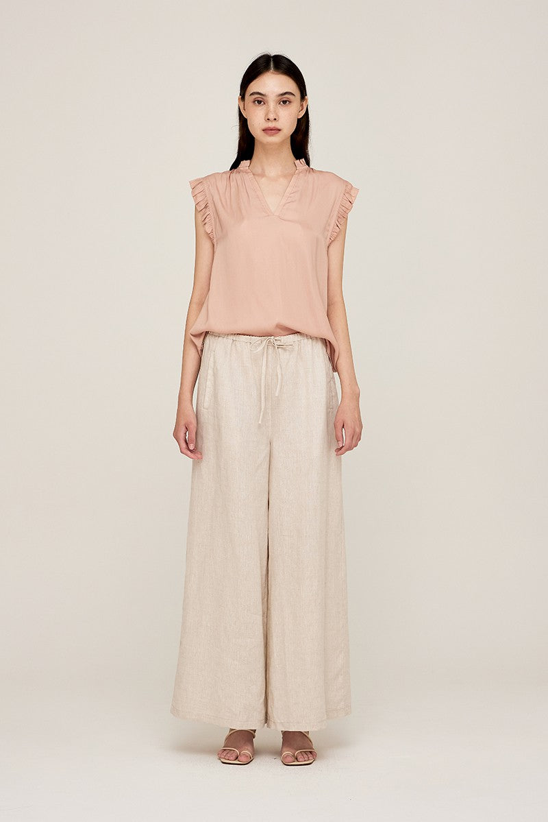 Ruffle Sleeve Satin Blouse-How Cute is That? Boutique