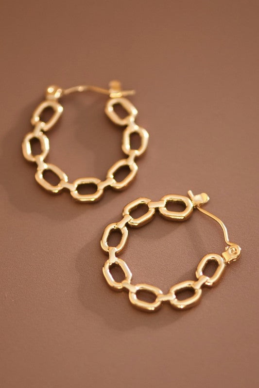 Gold Hoop Earrings (Waterproof)