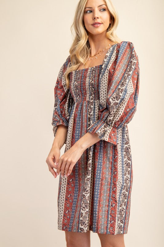 Smocked Bodice Mini Dress-How Cute is That? Boutique