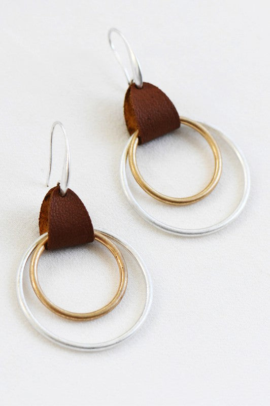 Metal Tone Circle Earrings-How Cute is That? Boutique