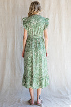 Zebra Print Dress in Green