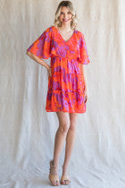 Floral Chiffon Tiered Dress