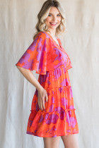 Floral Chiffon Tiered Dress