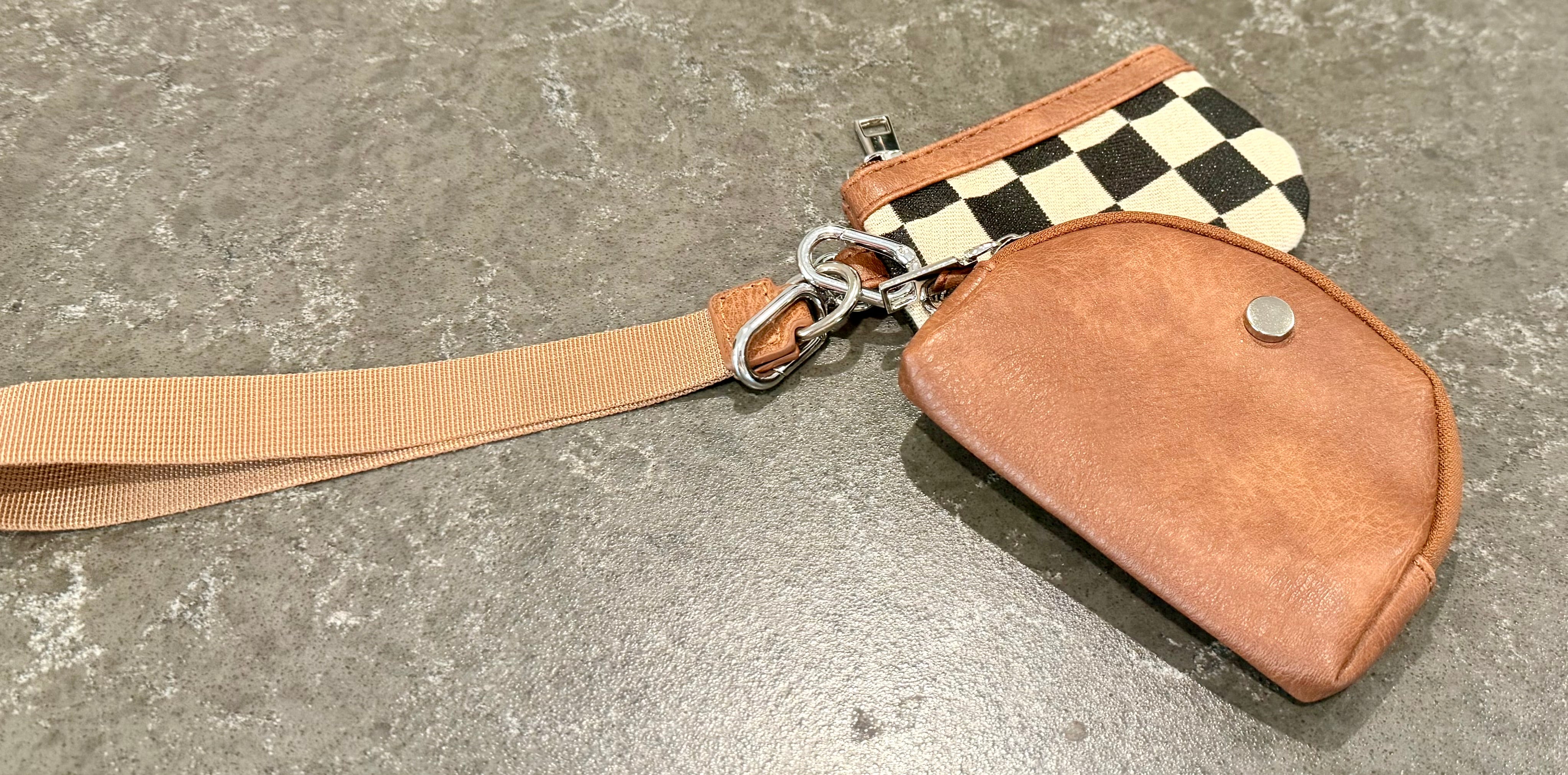 PU Keather keychain with Wrist Wallets-How Cute is That? Boutique