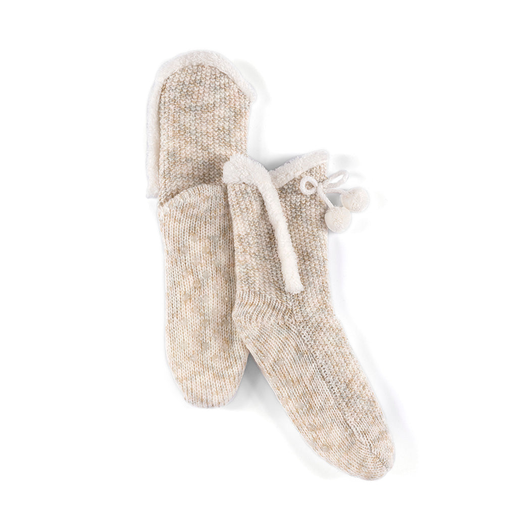 Oatmeal Slipper socks- Shiraleah
