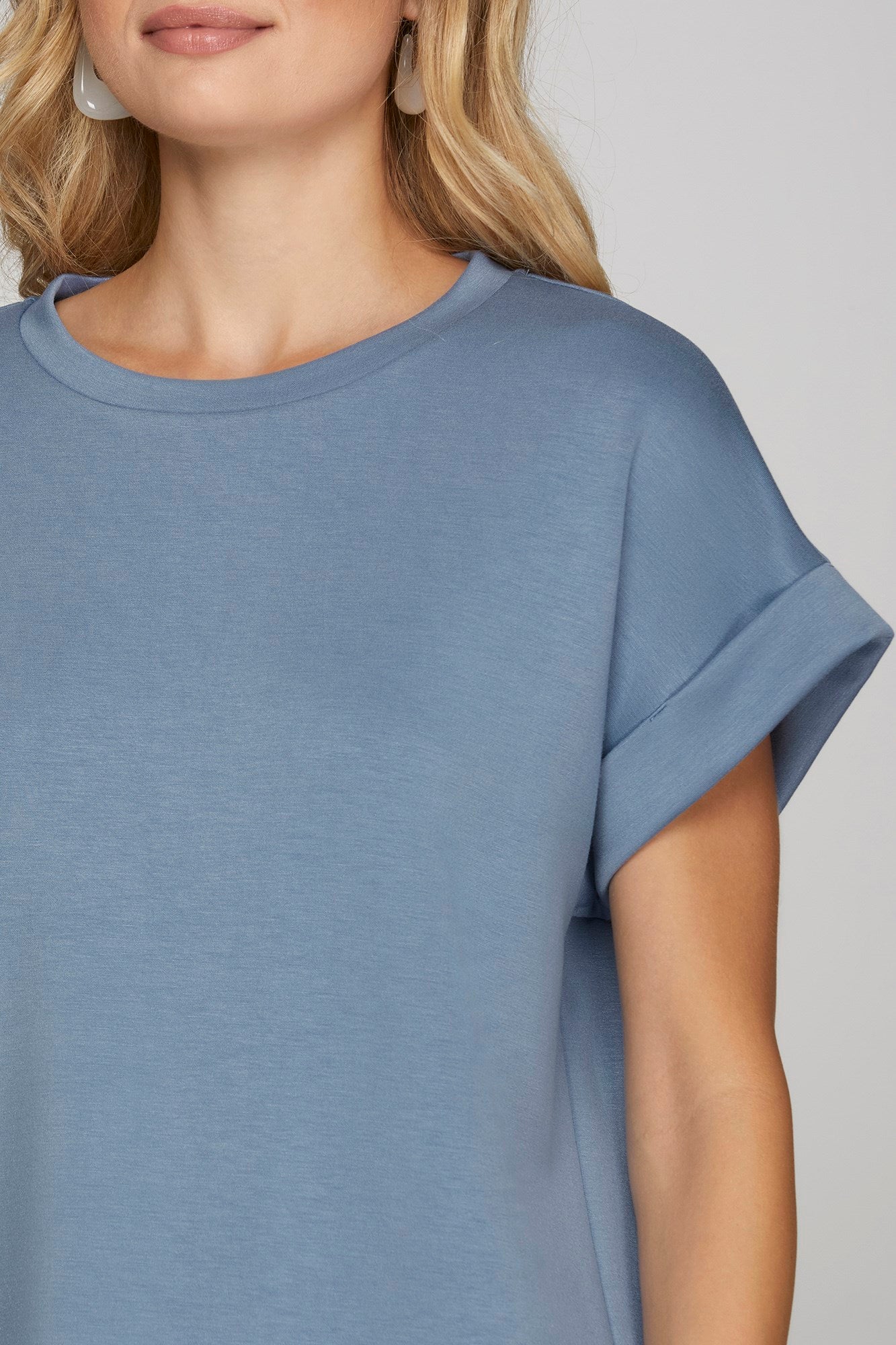 DROP SHOULDER KNIT TOP