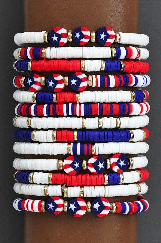 Americana Patriotic Sead Bracelet-How Cute is That? Boutique