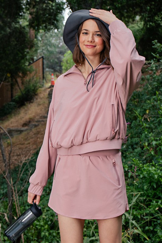 STRETCH WOVEN AND INNER FLEECE SHORT 2 IN 1 SKORT-How Cute is That? Boutique