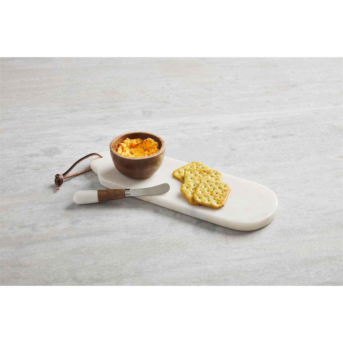 Marble Wood Dip & Tray Set