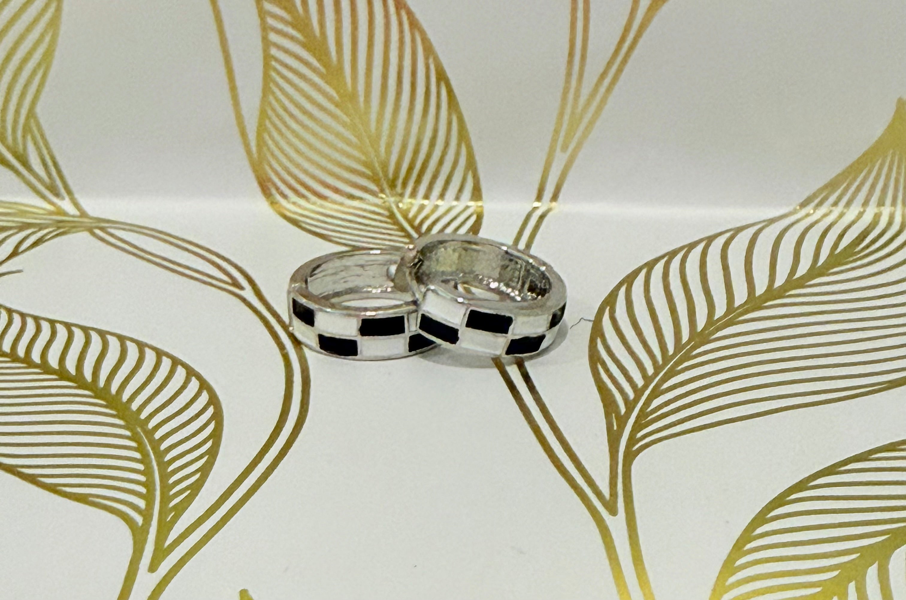 Black & White Checkered Small Hoops-How Cute is That? Boutique