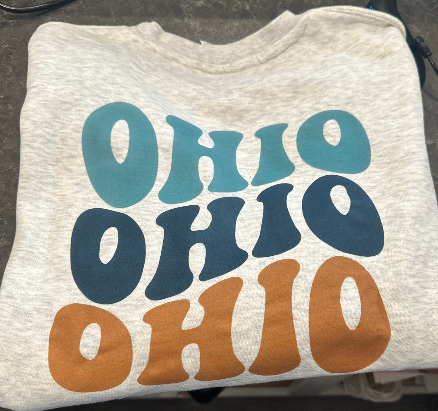 Colorful Groovy Ohio Cozy Crewneck Sweatshirt