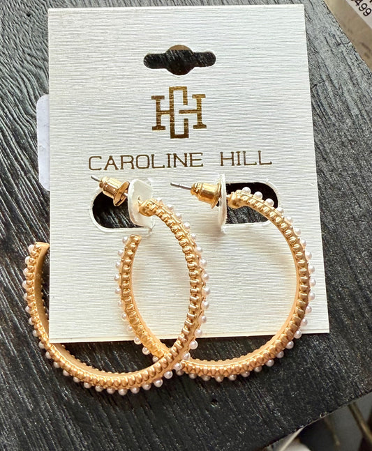 Woodard Pearl Hoop Earrings