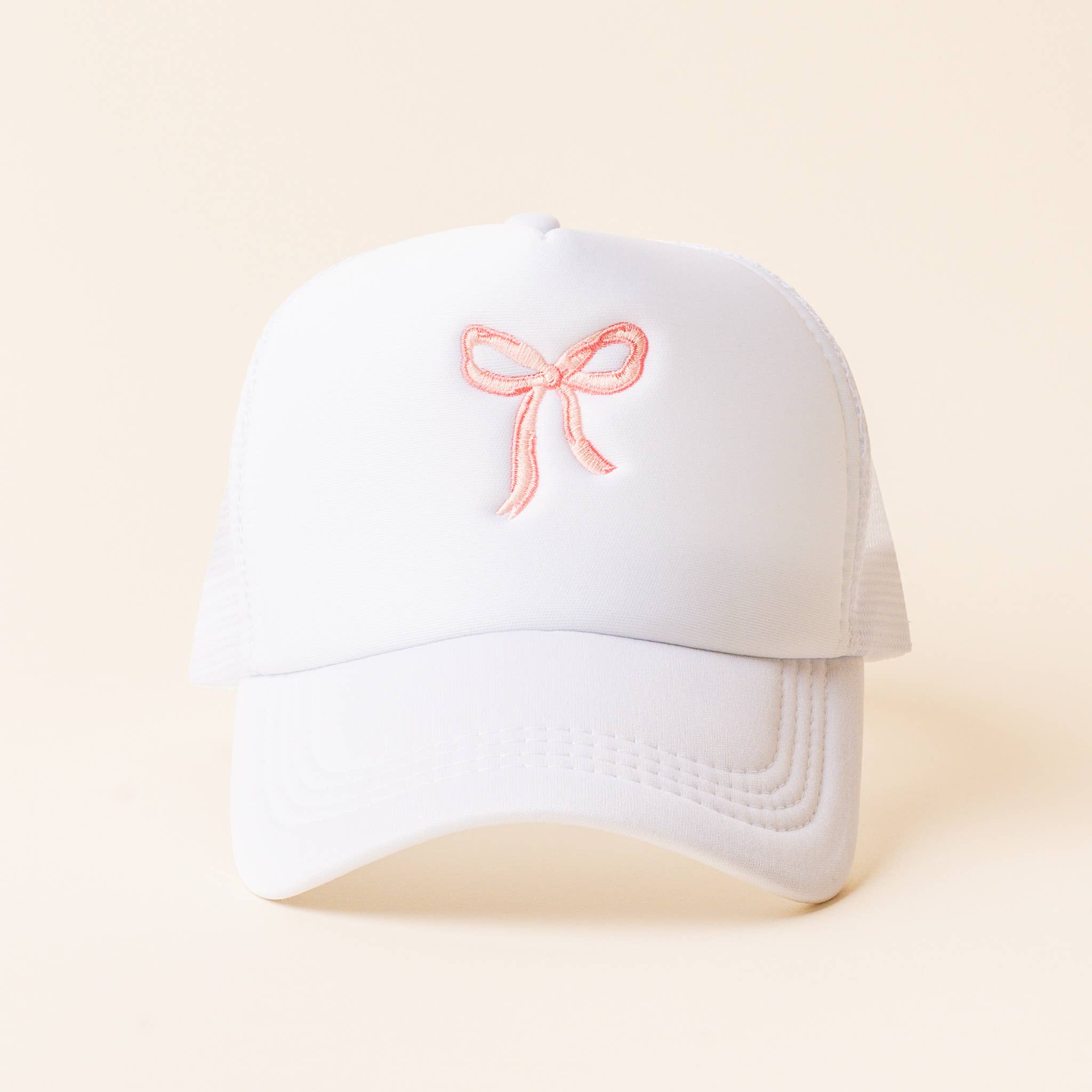 Trucker Hat-Bow Pink-How Cute is That? Boutique