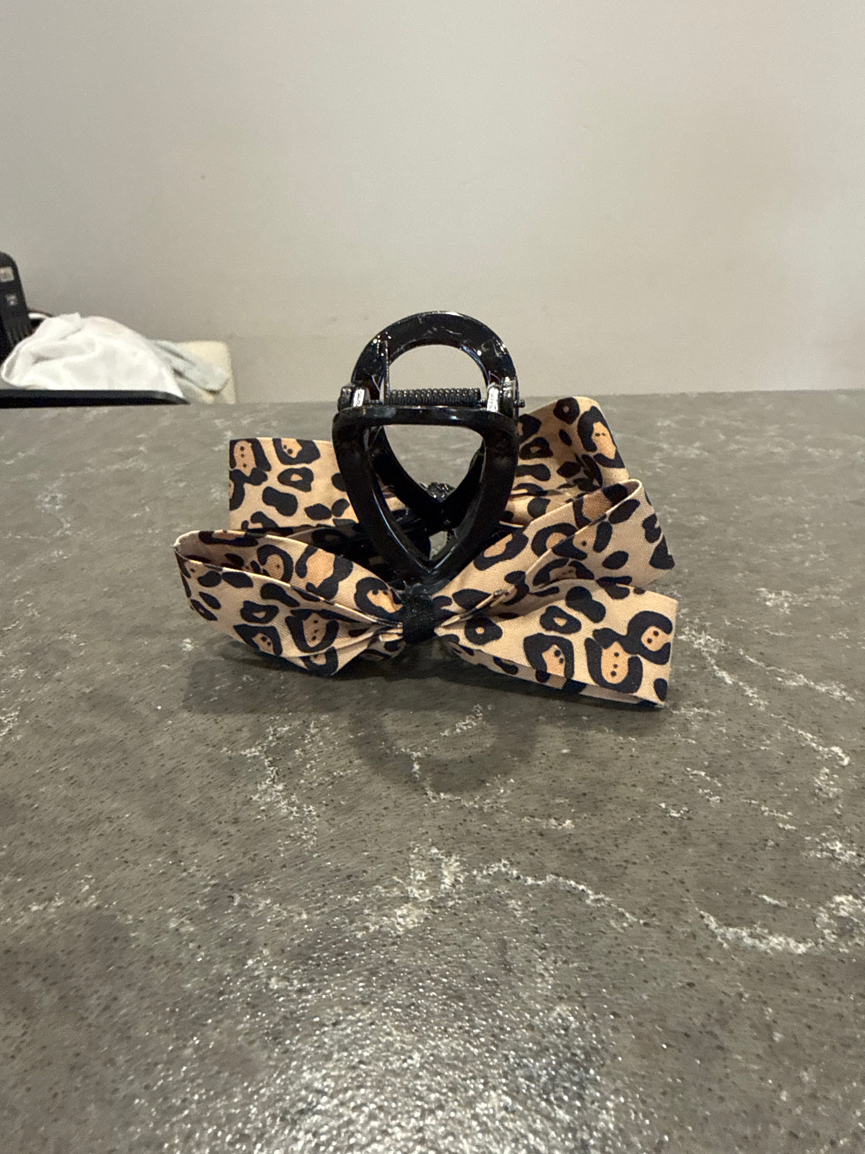 Leopard Bow Hair Claw small-How Cute is That? Boutique
