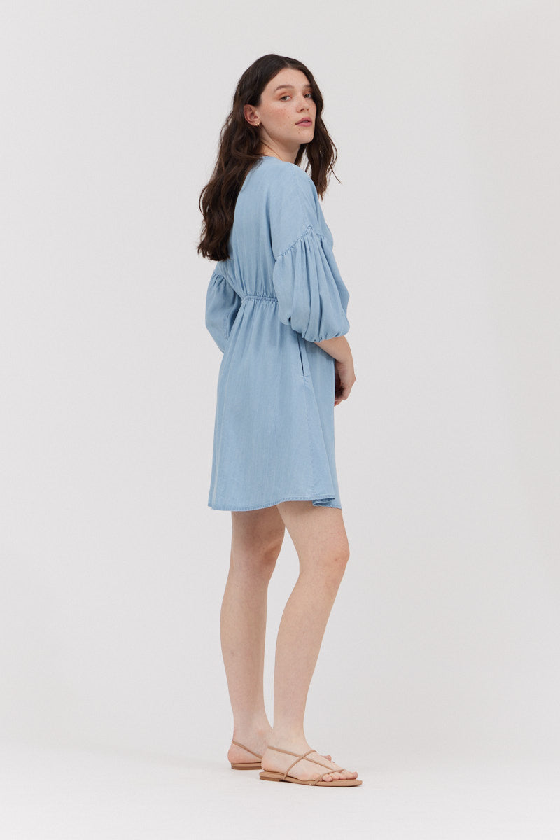 Chambray mini dress-How Cute is That? Boutique