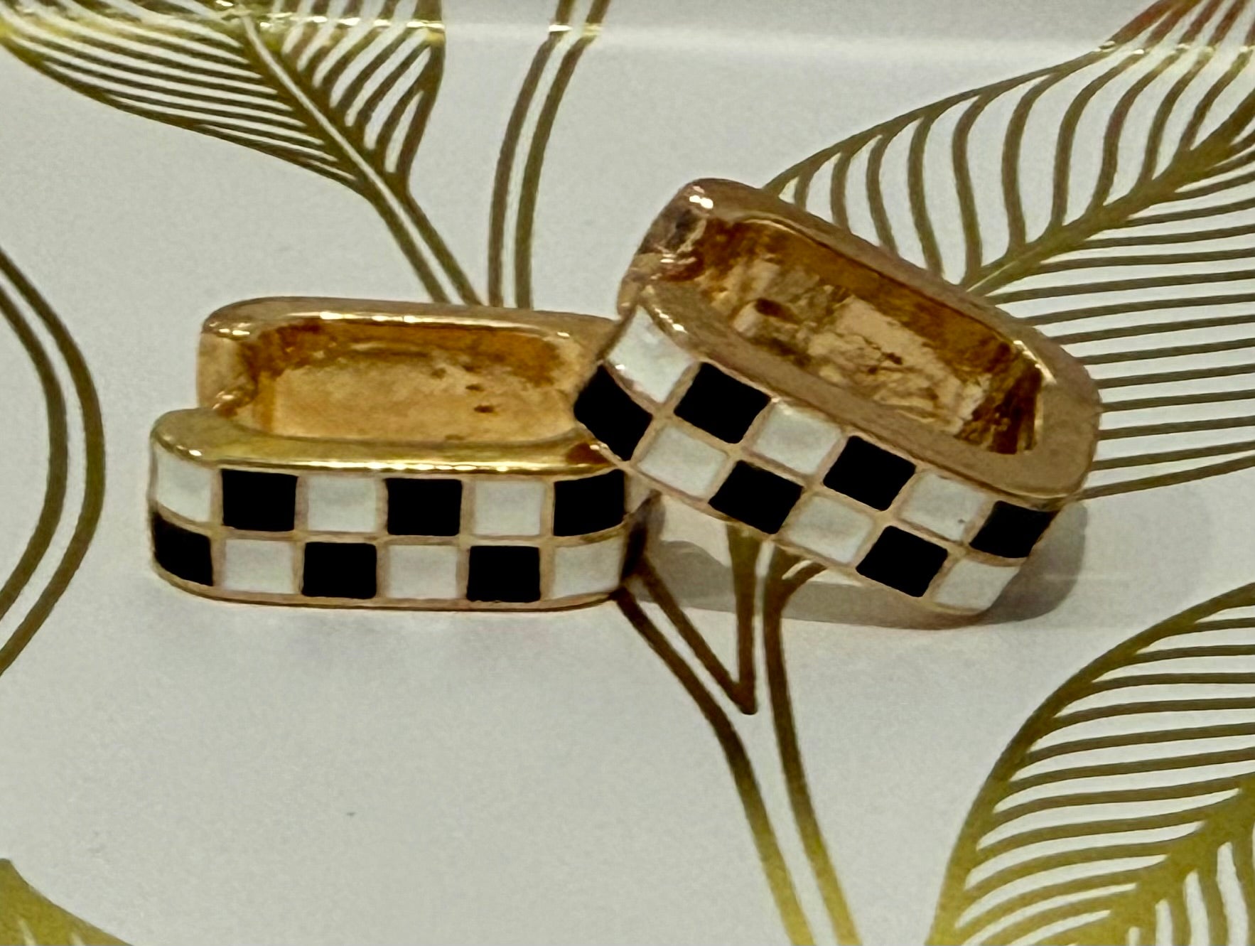 Black & White Checkered Square Hoops-How Cute is That? Boutique