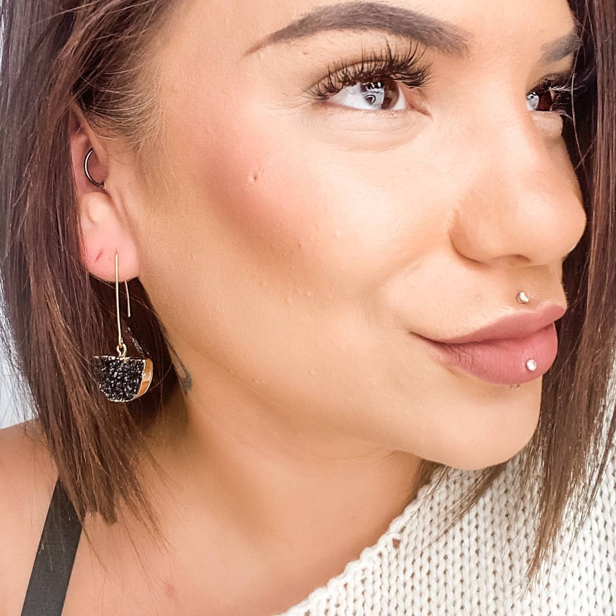 Steadfast in Black Earrings-How Cute is That? Boutique