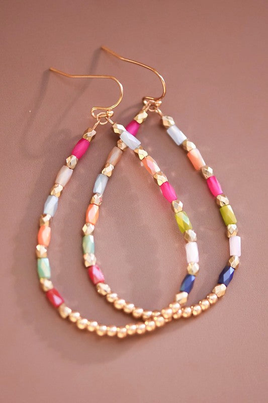 Multicolor Beaded hoop Earrings
