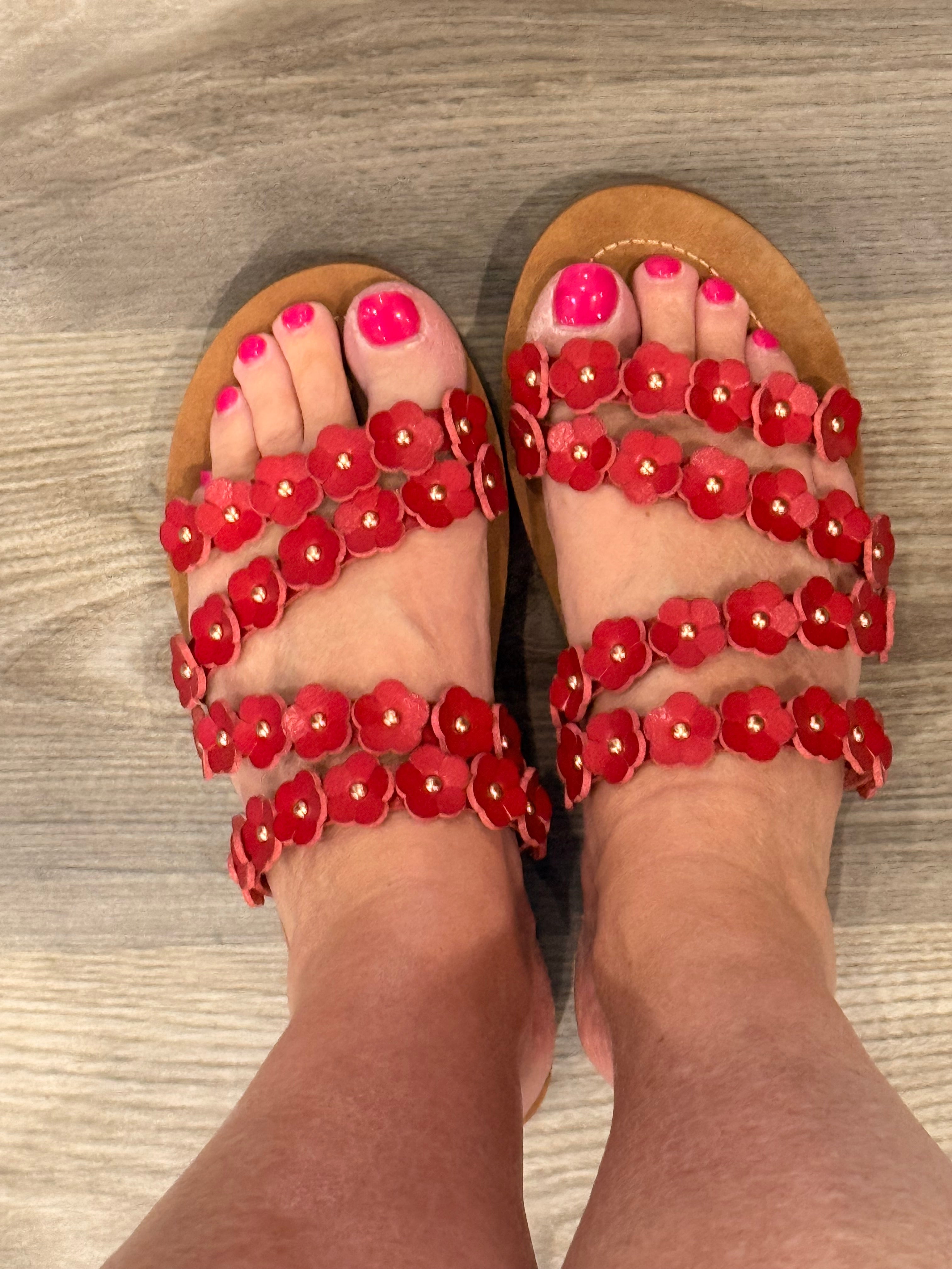 Corky's Garden Party Sandals in Red-How Cute is That? Boutique