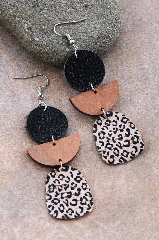 Leopard Leather Earrings-How Cute is That? Boutique