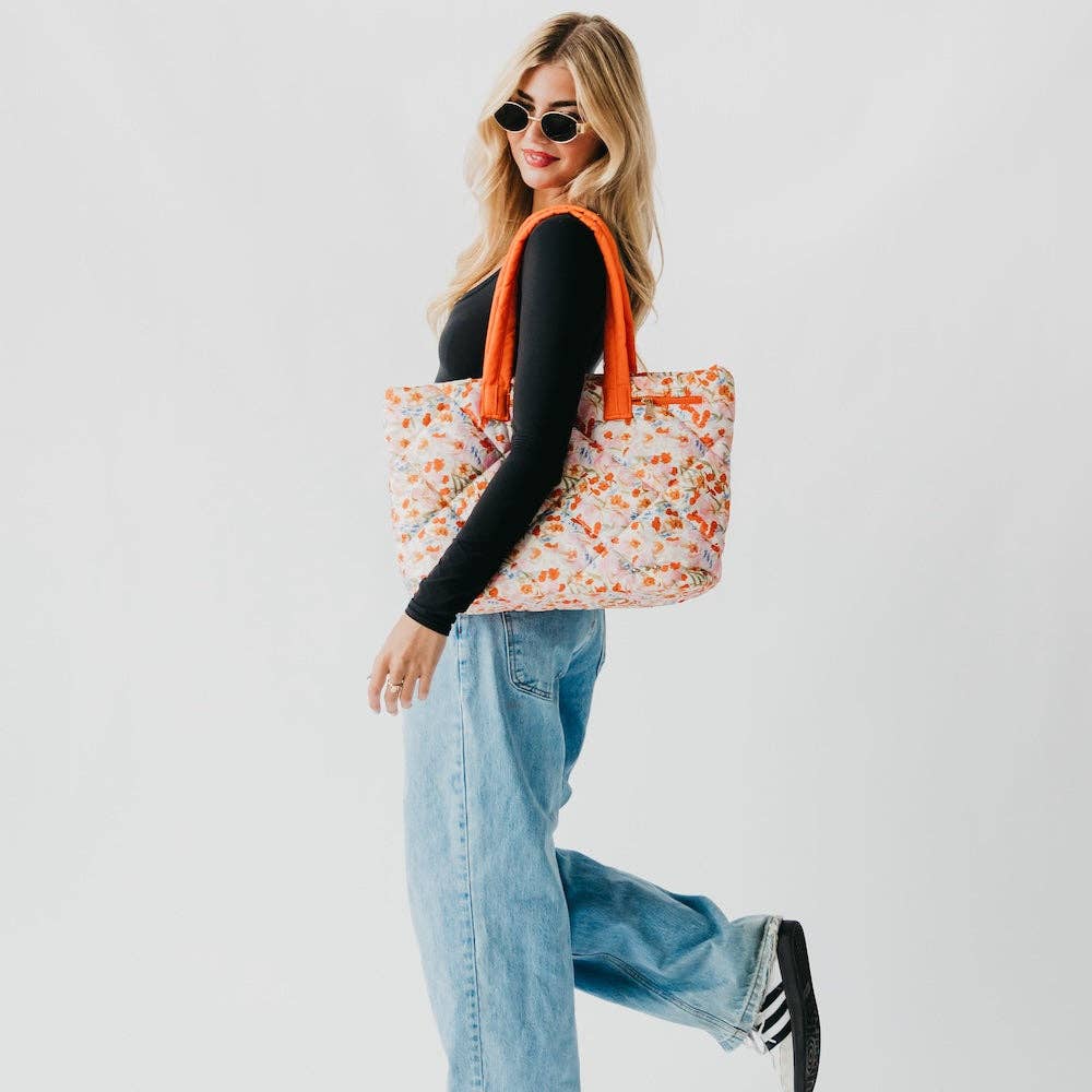 Presley Puffer Quilted Tote Bag With Pouch-How Cute is That? Boutique