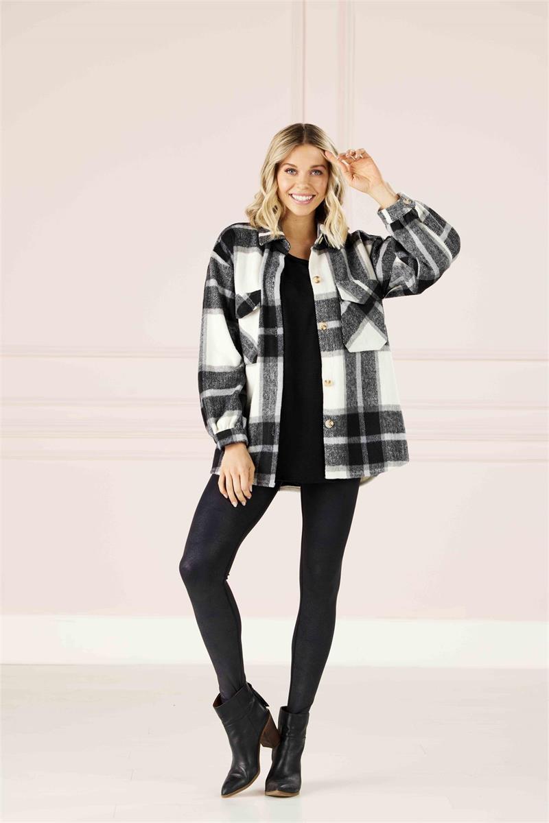 Black Highland Plaid Shacket