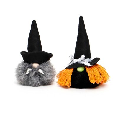Witch and Dracula Gnomes Pair SET