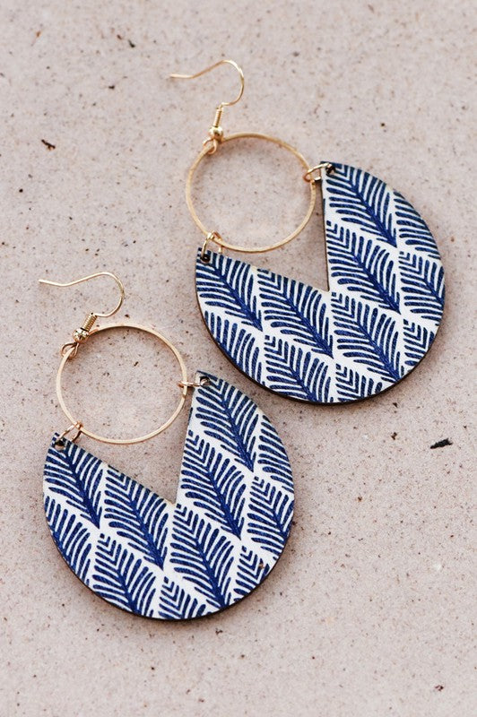 Boho Painted Wood Earrings