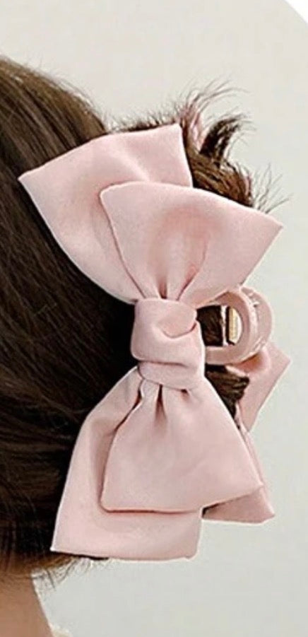 Fabric Bow Hair Claw- large-How Cute is That? Boutique