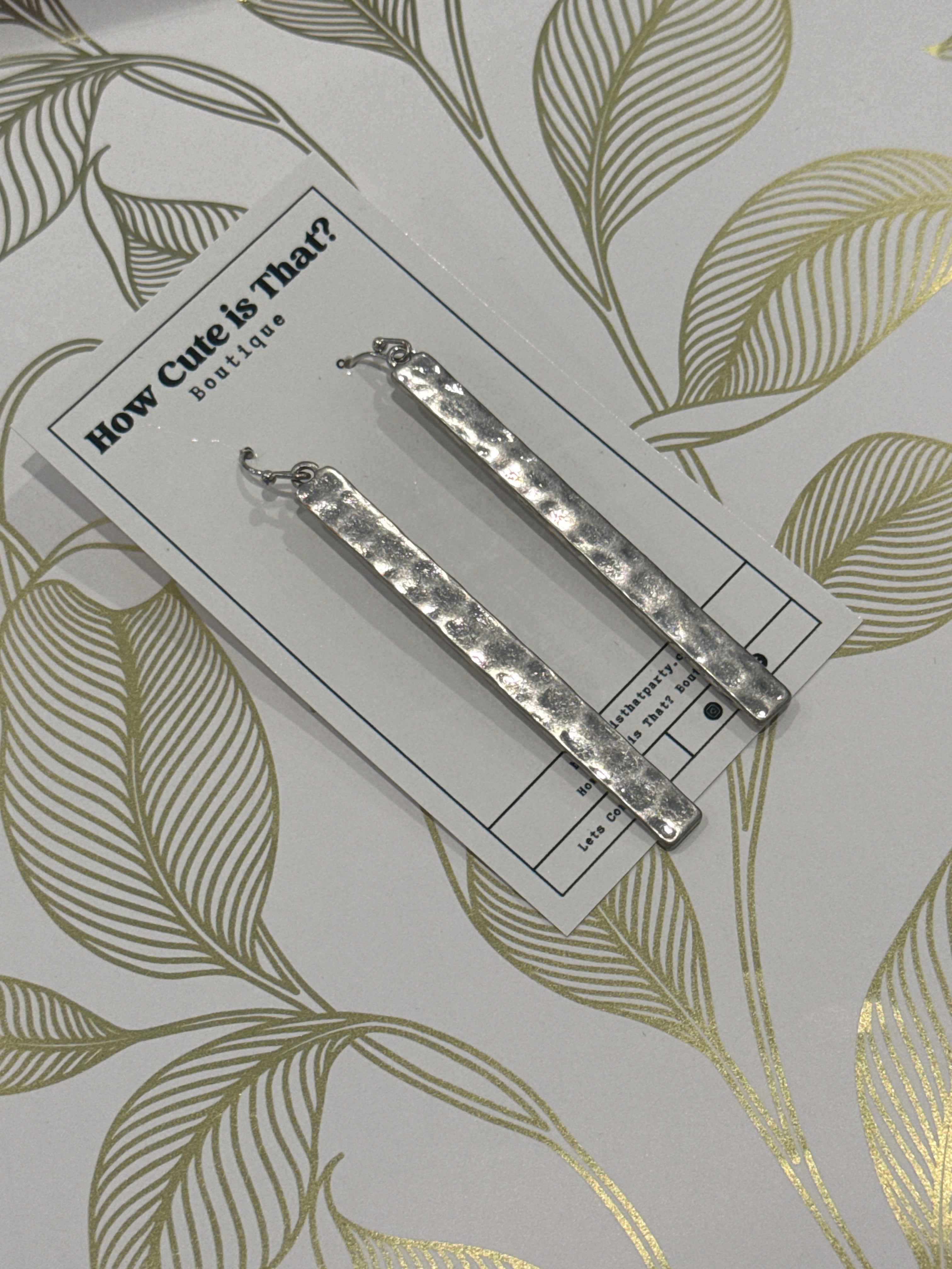 Silver Drop Earrings-How Cute is That? Boutique