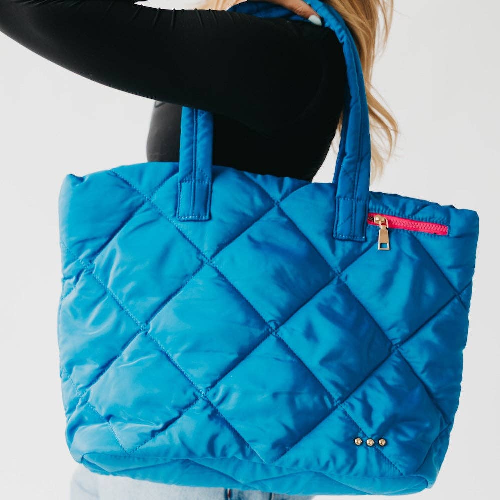 Presley Puffer Quilted Tote Bag With Pouch-How Cute is That? Boutique