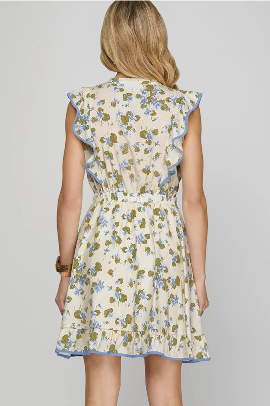 Blue Floral dress-How Cute is That? Boutique