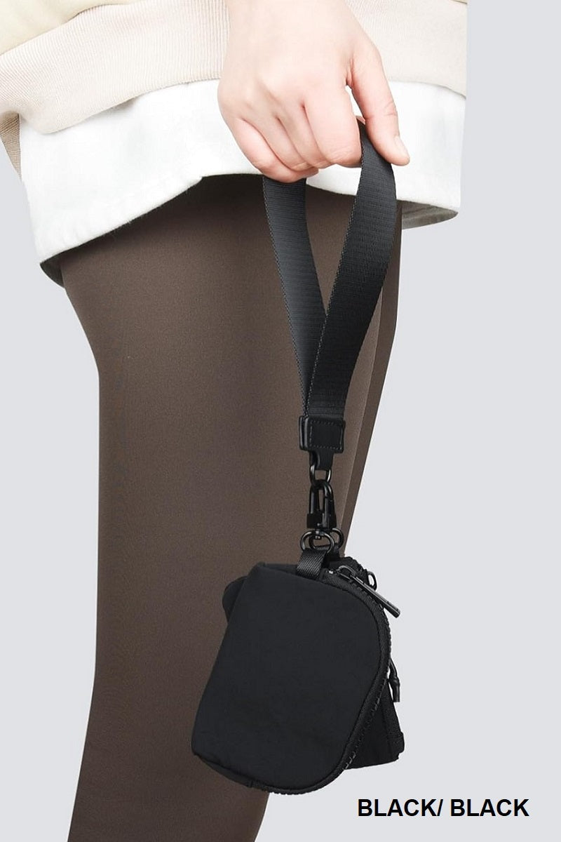 Dual pouch wristlet keychain wallet