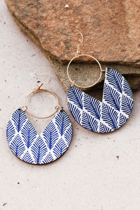 Boho Painted Wood Earrings