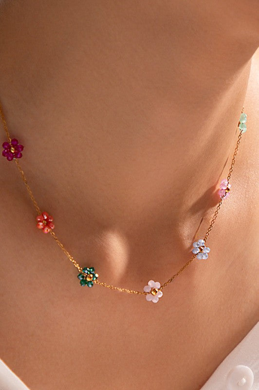 Colorful Flower Necklace (waterproof)-How Cute is That? Boutique