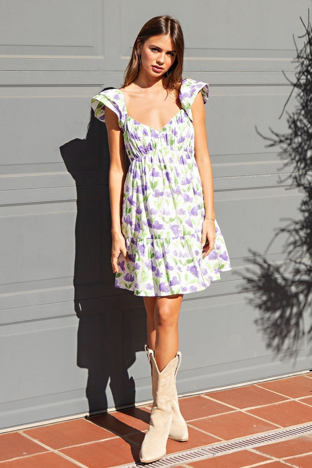 FLORAL PRINTED MINI DRESS-How Cute is That? Boutique