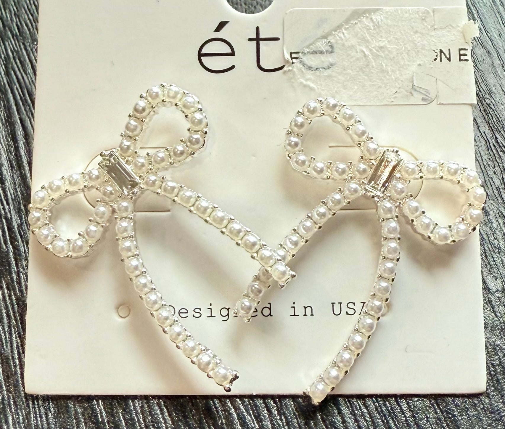 Pearl Bow Earrings-How Cute is That? Boutique