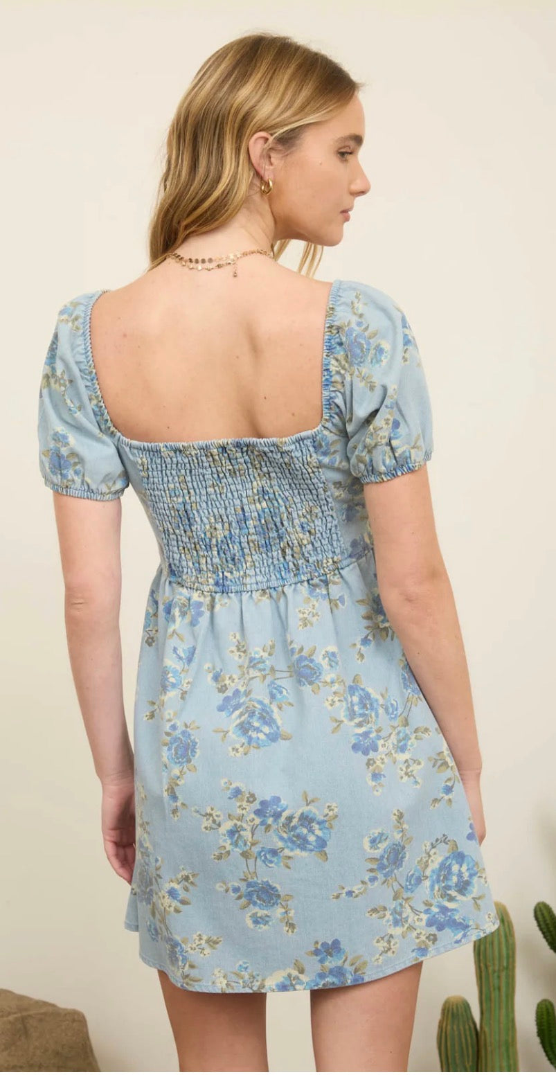 Floral Denim Dress