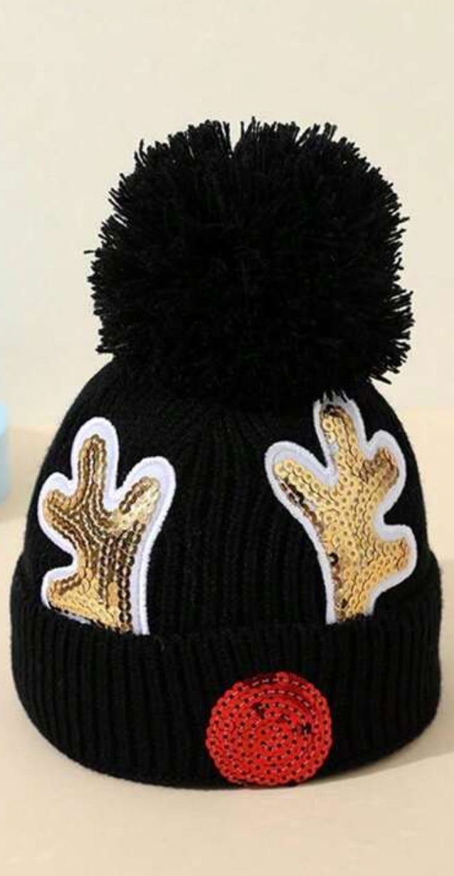 Baby Sequins Rudolph Reindeer Hat