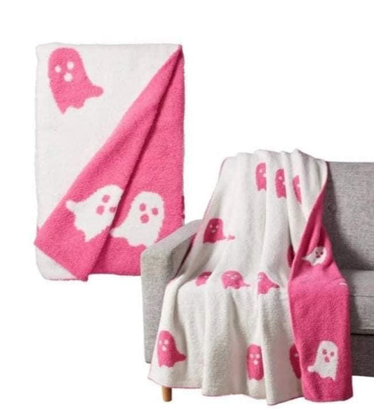 Cute Pink Ghost Blanket