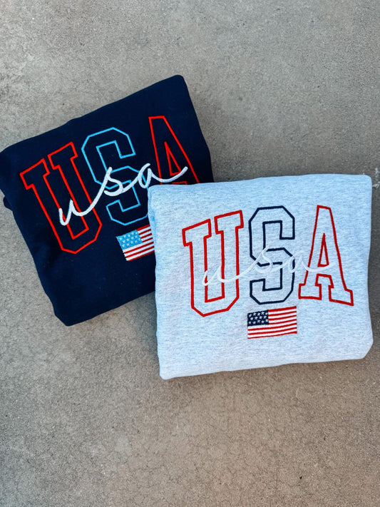 4th of July USA Sweatshirt in NAVY