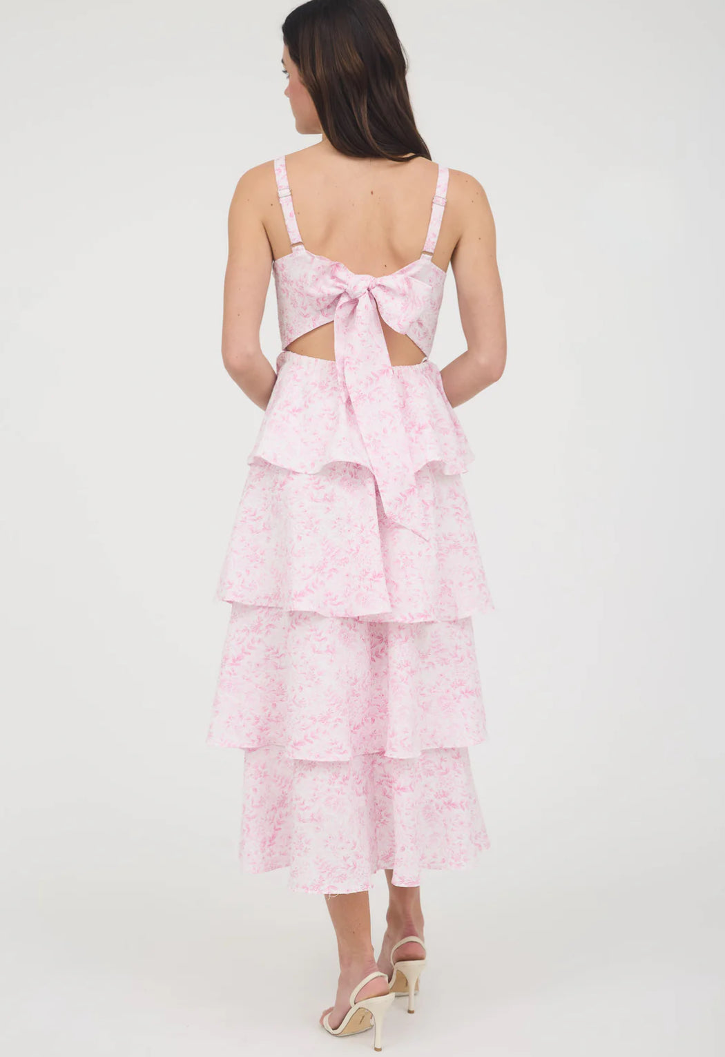FLORAL BACK TIERED RUFFLE TIERED MAXI DRESS-How Cute is That? Boutique