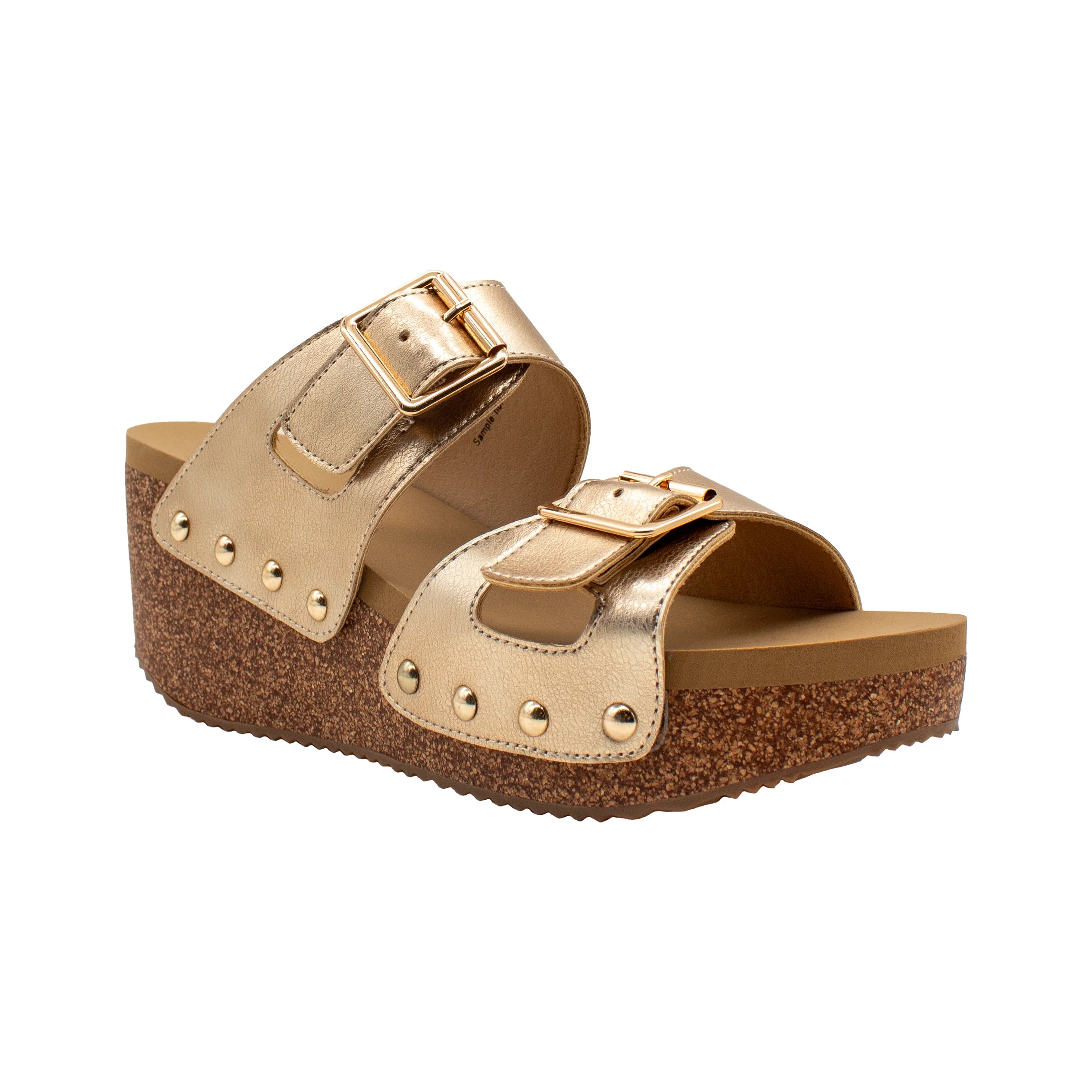 Gertrude Faux Leather Sandals in Gold-How Cute is That? Boutique